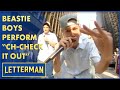 Beastie boys perform chcheck it out from the subway to the stage  letterman