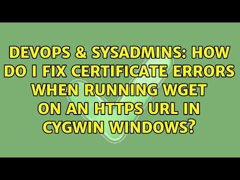 How do I fix certificate errors when running wget on an HTTPS URL in Cygwin Windows?