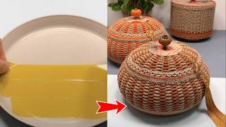 How I Made a Luxury Looking Pumpkin Basket with Cheap Jute Rope #diy #craft #handmade