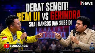 DEBAT PANAS BEM UI vs Jubir Gerindra! Adu Argumen Soal Bansos, Subsidi dan Lapangan Kerja | RAKBER