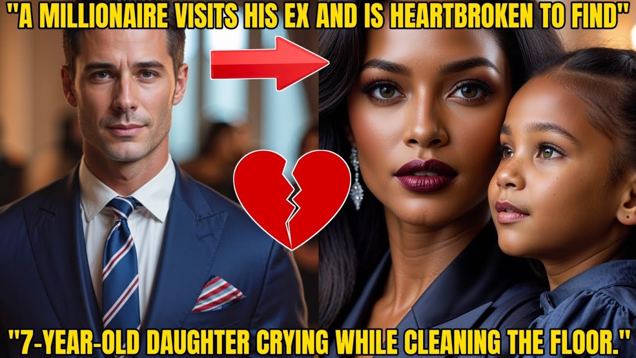 A MILLIONAIRE VISITS HIS EX AND IS HEARTBROKEN TO FIND HIS 7-YEAR-OLD DAUGHTER CRYING WHILE CLEANING