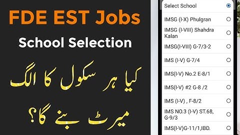Relationship of School Selection with Candidate Merit for FDE EST Teaching Jobs