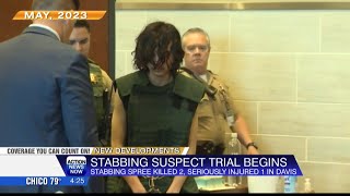Man arrested for multiple stabbings in Davis that killed two and injured a woman is now on trial
