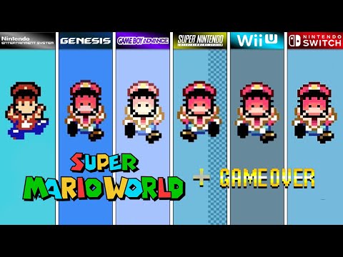 Mario's Death in Every Super Mario World Version 1990 (+ All Game Over Screens)