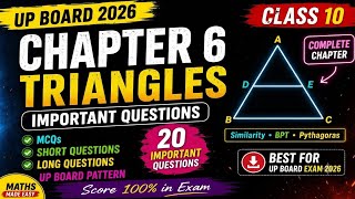 UP Board Class 10 Math Chapter 6 Triangles Imp. Questions &amp; Solutions | त्रिभुज महत्वपूर्ण प्रश्न