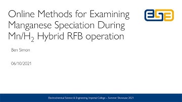 Online Methods for Examining Manganese Speciation During Mn/H₂ Hybrid RFB operation - Ben Simon
