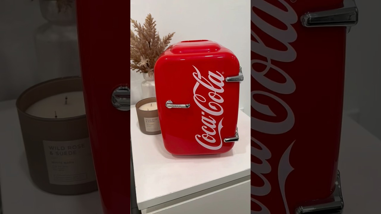 Mini fridge restock. Retro Coca Cola  