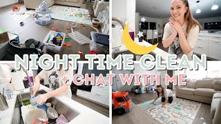 NIGHT TIME CLEAN WITH ME  | AFTER DARK RESET ✨ + chatting about random things while I clean :)