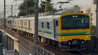 キハE130系 マリ107編成 KY出場配給 オク01編成牽引 配9145M 千葉みなと駅1番線を通過#京葉線