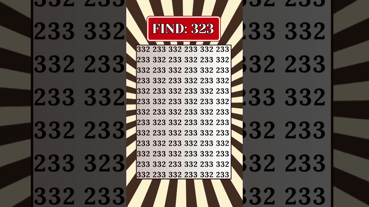 Are you genius? Eye test, focus — Can you find 323? 