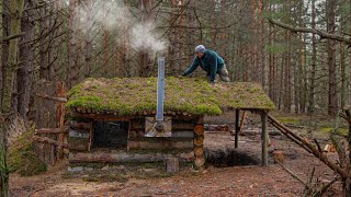 Dugout shelter, My daily routine in forest, solo building