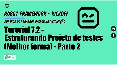 Aprenda Robot Framework (Kickoff) - Estruturando o Projeto de Teste - (Melhor Forma) - Parte 2
