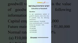 ☆Goodwill valuation☆ #ugcnetcommerce #assistantprofessor #htetcommerce #pgtcommerce #kvspgtcommerce