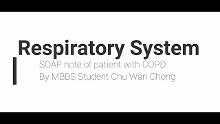 SOAP note of Respiratory System