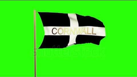 Cornwall flag with title waving in the wind. Looping sun rises style. Animation loop Stock video by
