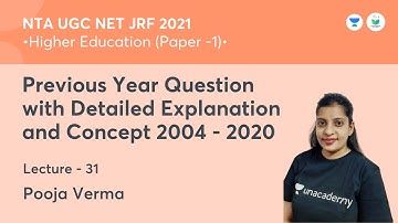 Previous Year Question with Explanation | Higher Education | NTA UGC NET JRF 2021 | by Pooja Verma