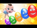 Baby 5 Color Eggs Song! | Ten In The Bed | Nursery Rhymes &amp; Kids Songs | Kindergarten