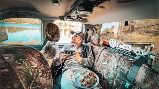 Dispersed Lakeside Camping+Chill Night In Truck~Solo Truck Camping