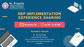 NEP IMPLEMENTATION -  EXPERIENCE SHARING || St. Francis College for Women | SFC screenshot 4