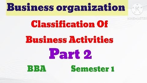 Classification Of Business Activities | Business organization | Lucknow University #bba #trending