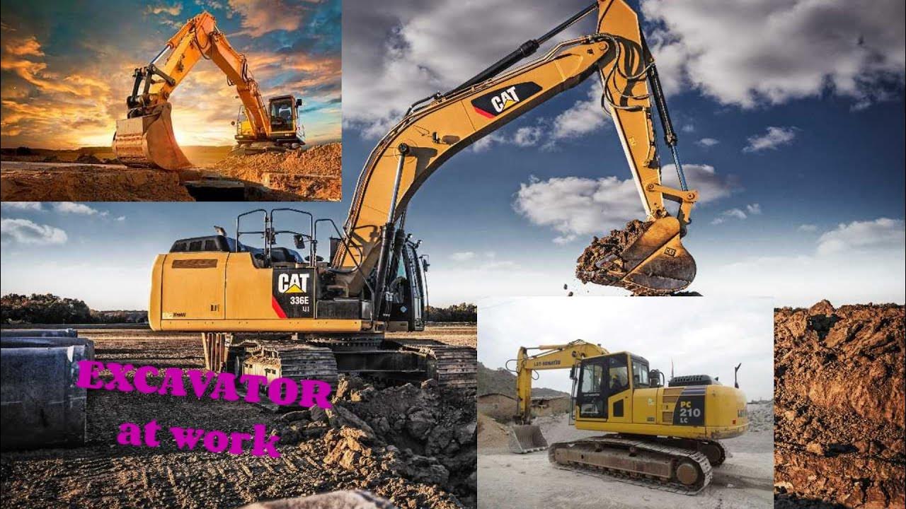 Екскаватор в роботі - YouTube