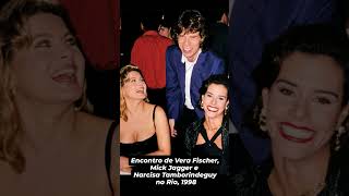 Encontro de Vera Fischer, Mick Jagger e Narcisa Tamborindeguy no RJ, 1998 #mickjagger #verafischer