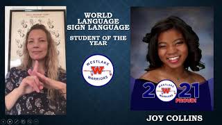 2021 WHS Student of the Year
