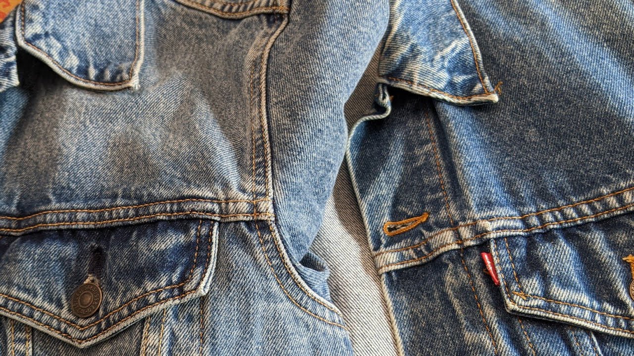 Vintage Levi's denim jacket versus modern Levi's jacket