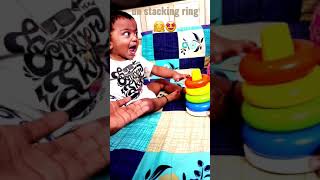 1 year old baby making fun with #stacking ring toy 😮🤗🤩🙏 | my bro | #shorts #viral #learncolors
