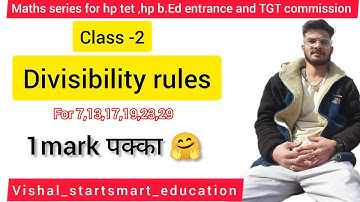 Maths series for Hp tet Class - 2 "Divisibility rules" hptet maths  tgtmaths🚩maths for hptet
