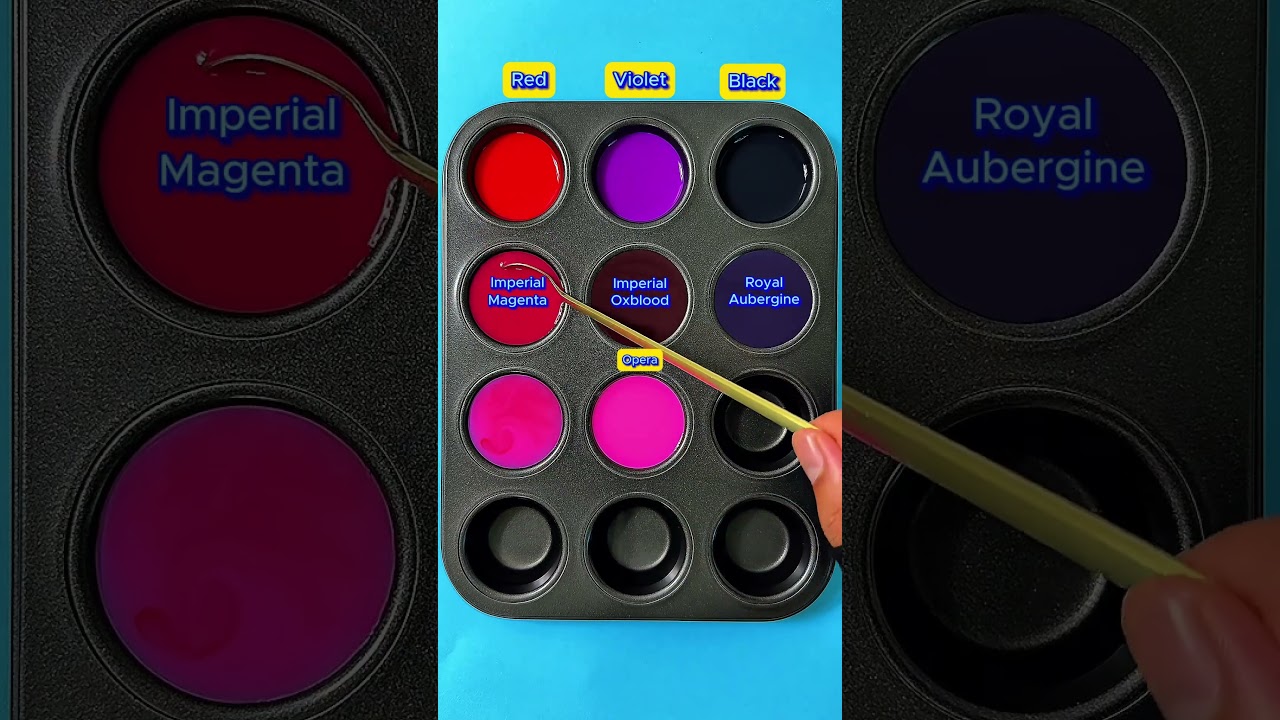 Create 8 Colors from 3 Colors Red + Violet + Black  