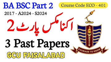 Macroeconomics & Economic Development | ECO-401 Past Papers | ADA ADS Part 2 | GCUF