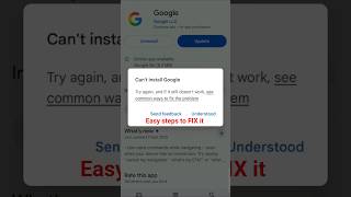 Can't install app try again and if it still doesn't work, see common ways to fix the problem