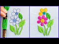 Latest and Easy Flower Design Flower Embroidery Hand Embroidery Easy Embroidery Designs