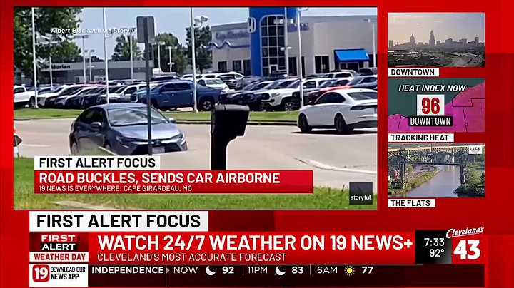 Wild Weather: Heat buckles road, sends car airborne