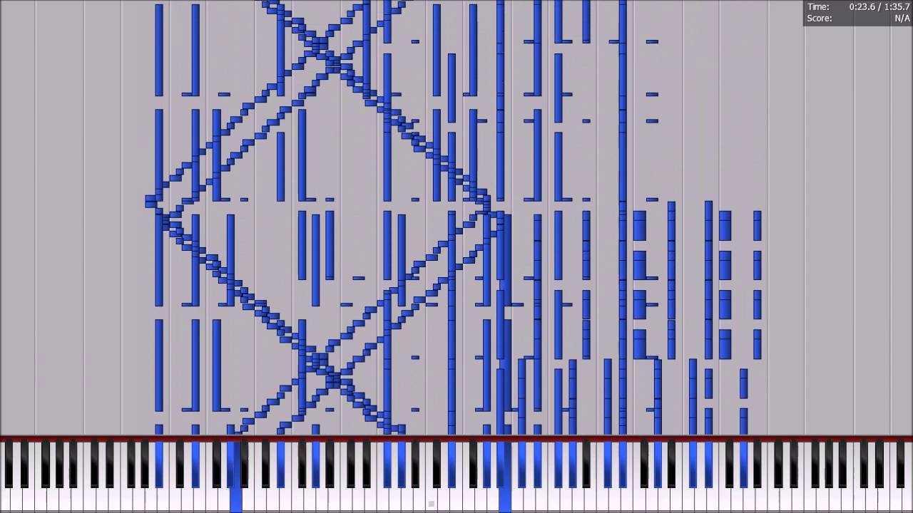 [Black MIDI] Piano From Above Bad Apple!! 5.1 Million Prototype Track