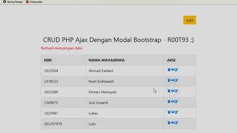 CRUD PHP Ajax Dengan Modal Bootstrap