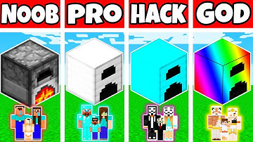 Minecraft: FAMILY FURNACE HOUSE BUILD CHALLENGE - NOOB vs PRO vs HACKER vs GOD in Minecraft