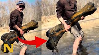 Oh My God Its Real Man Finds Giant Mammoth Bone