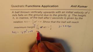 General Solution for Maximum Height and Time of a Projectile Motion