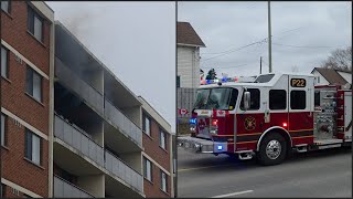 Pre-Arrival New P22 Oshawa Fire Responding To 5Th Floor Apartment Fire