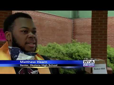 Okolona High School seniors pick up caps and gowns for virtual graduation