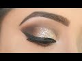 GLITTER EYE MAKEUP FOR PARTIES || SIMPLE COOL TONED GLITTER EYE MAKEUP || Shilpa