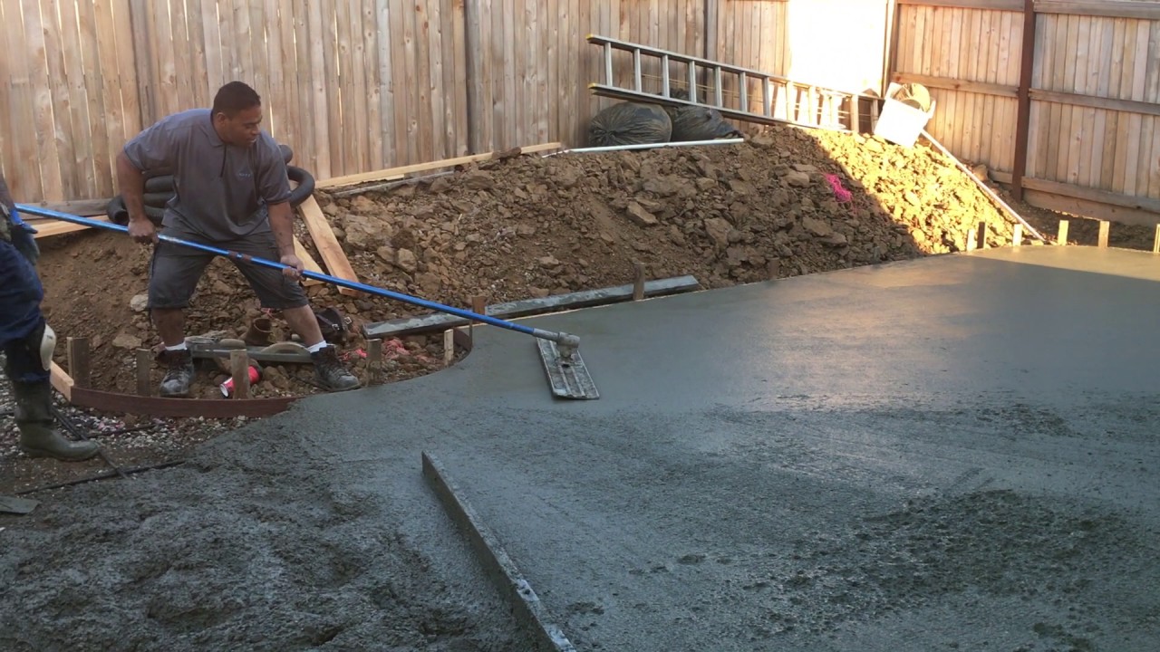 Cement around the house. - YouTube