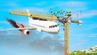 TOWER CRANE vs PLANES - Airplane Crash in BRICK RIGS #3