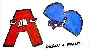 Easy alphabet lore drawing and painting| letters A-B part 1