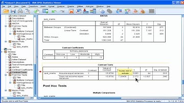 Linear Contrast Analysis - SPSS (part 3)