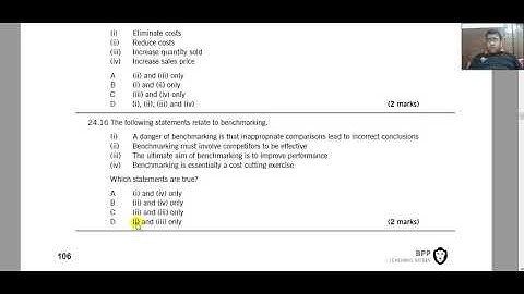 Applications of Performance Measurement BPP Questions Part 2 of 2