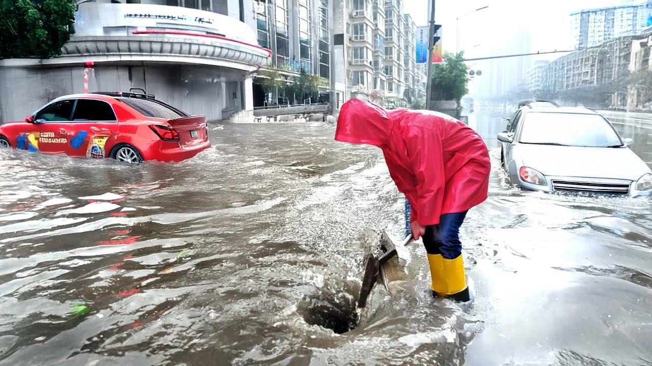 Unclog a Storm Drain and Drain a Flooded Street with Ease - YouTube