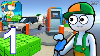 Gas Station: Idle Car Tycoon - Gameplay Walkthrough Part 1 Stickman Idle Gas Station Manager